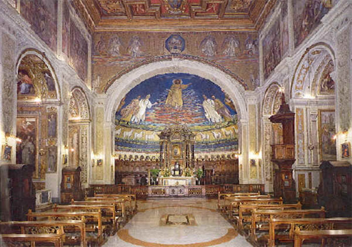 Interior of the Basilica in Rome.